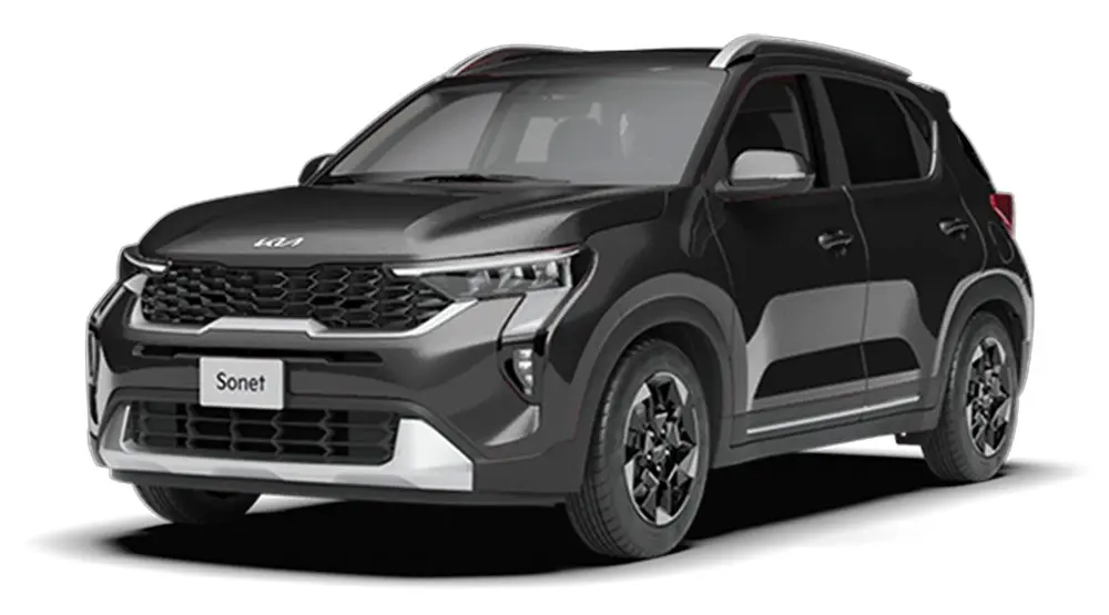 Kia Sonet SUV in Aurora Black colour
