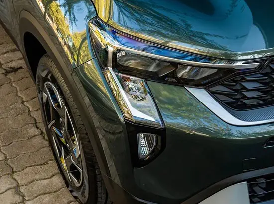 Kia Sonet LED headlights close-up