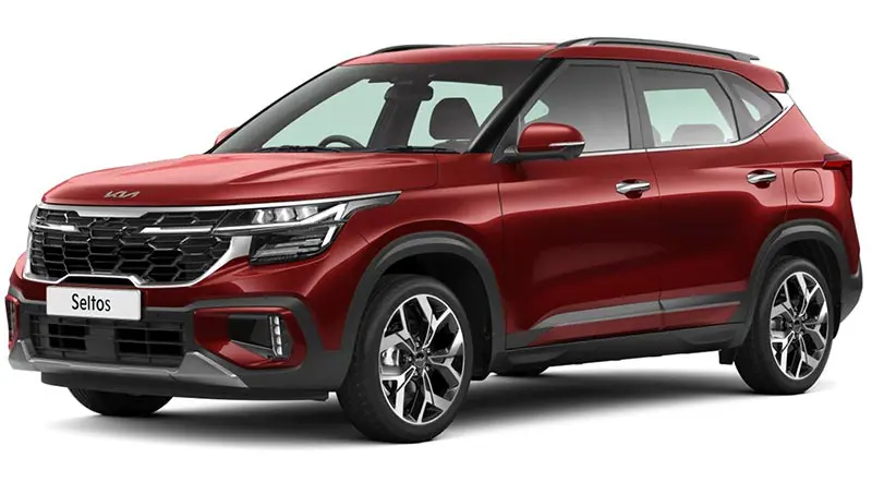 Kia Seltos SUV in Intense Red colour