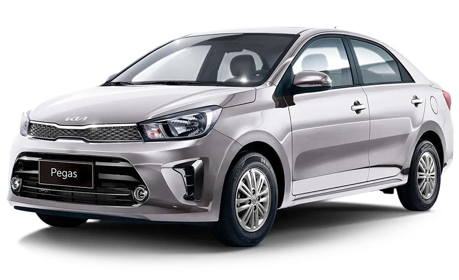 Kia Pegas front angle showroom display