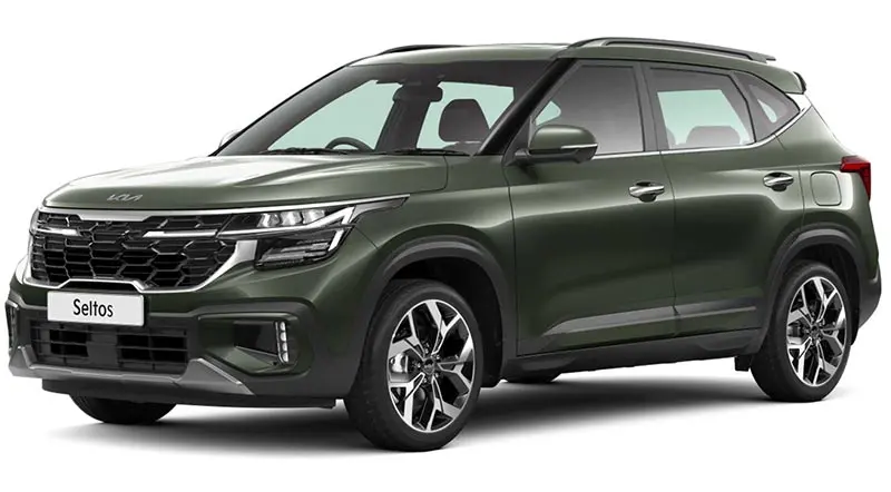 Kia Seltos in Pewter Olive paint colour