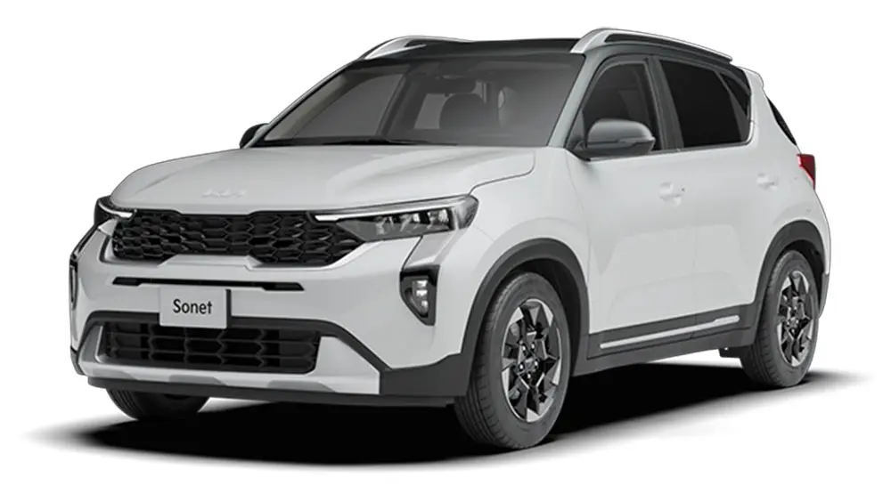 Kia Sonet in Snow White and Aurora Black Pearl colours