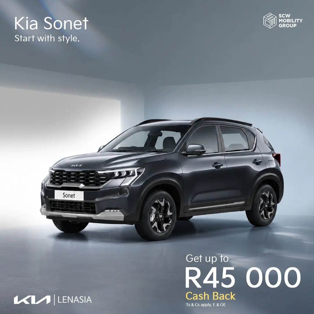 Kia Sonet up to R45 000 Cash Back*